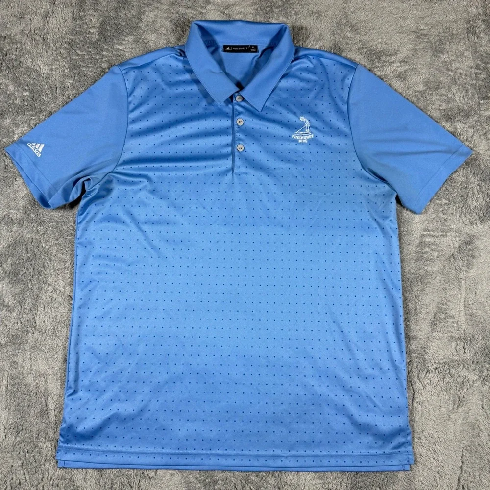 Adidas Pinehurst 1895 Performance Golf Polo Shirt Polka Dot All Over Print SZ XL